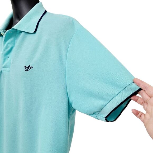 2/$20 Light Blue & Navy Blue Polo Golf Shirt Top Size: XXL - Picture 4 of 9